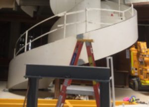 Building the spiral stairs
