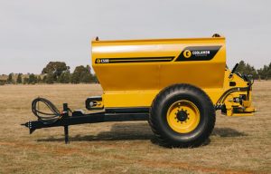 Yellow trailer on the field